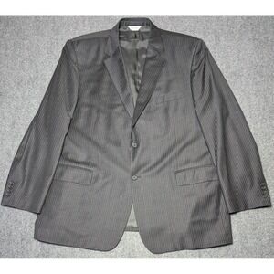 Joseph & Feiss International Mens Size 50 Long Blazer Gray Stripe 2 Button